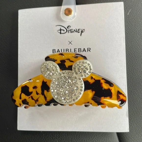 NEW Disney X Baublebar Mickey Mouse tortiose shell Hair Clip NEW BaubleBar X Disney Tortoise Shell Rhinestone Mickey Hair  main image 3